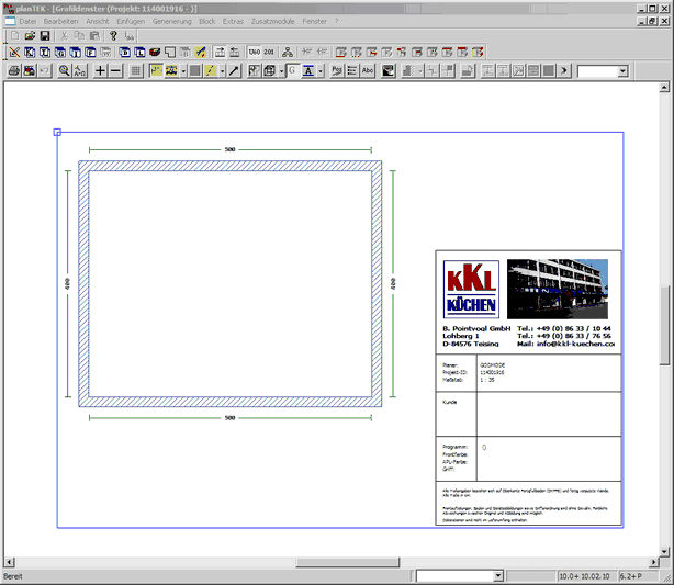Schriftfeld Beispiel
