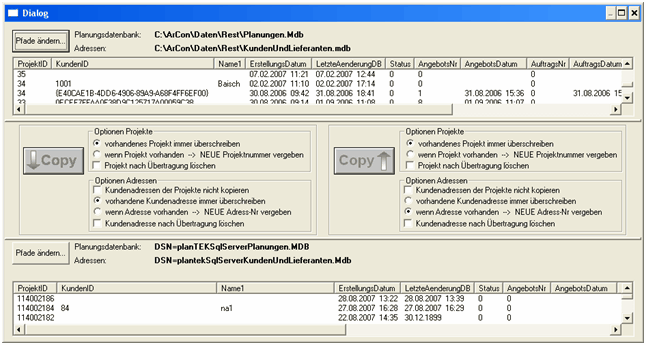 Planungen Kopieren Dialog ... Planungen Kopieren Dialog ...