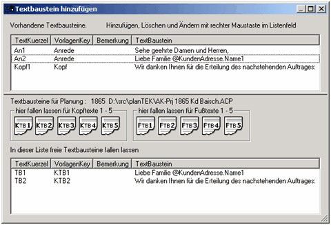Textbausteine Textbausteine