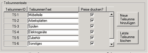 Teilsummenspezifikation Teilsummenspezifikation
