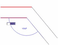 Linke Seite des Winkelmaßes geklickt