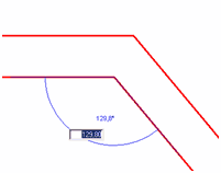 Mitte des Winkelmaßes geklickt