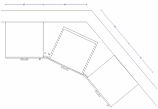 Ecklösung mit Diagonalschrank Ecklösung mit Diagonalschrank