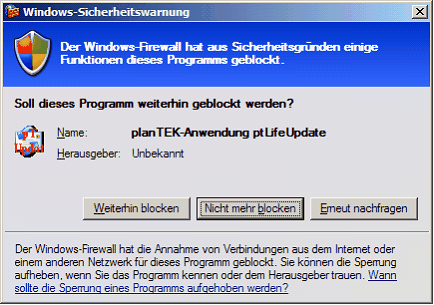 Beispiel: Windows XP Firewall