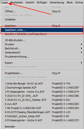 Menü Datei Menü Datei