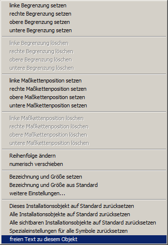 Rechte Maustaste auf I-Plan Symbol