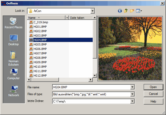 Bilder öffnen Dialog Bilder öffnen Dialog
